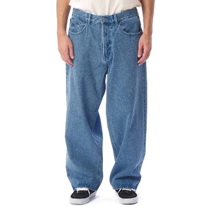 Super Discount Obey Bigwig Baggy Denim Pants - Light Indigo