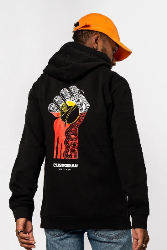 Special Offer Rise Up Black Premium Cotton Blend Unisex Hoodie