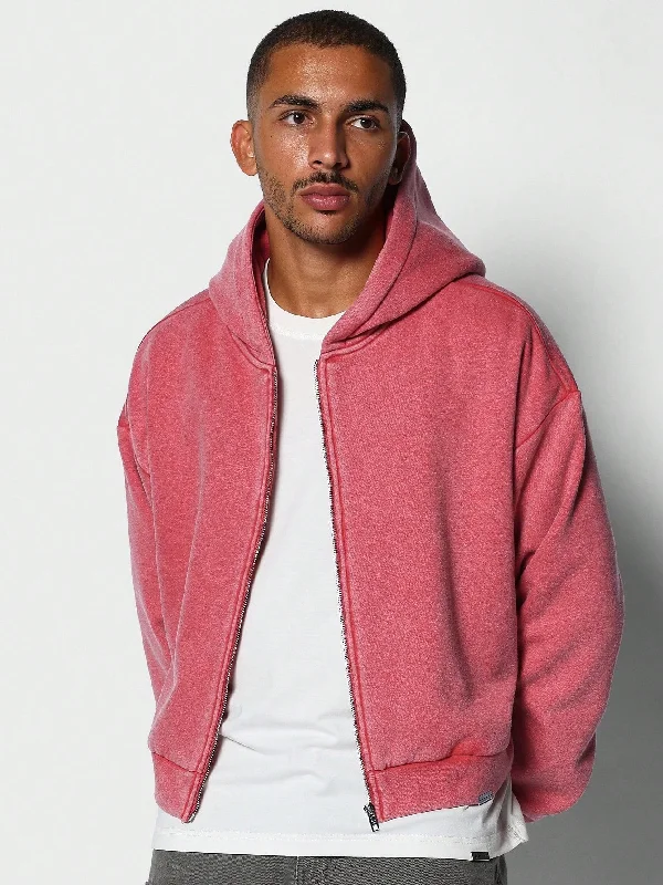 Weekend Discounts to Grab Washed Crop Fit Zip Through Hoodie