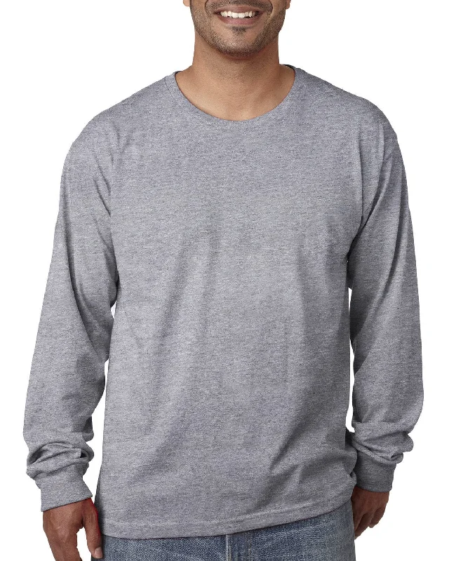 Overstock Sale Bayside USA Made Long Sleeve T-Shirt | Dark Ash