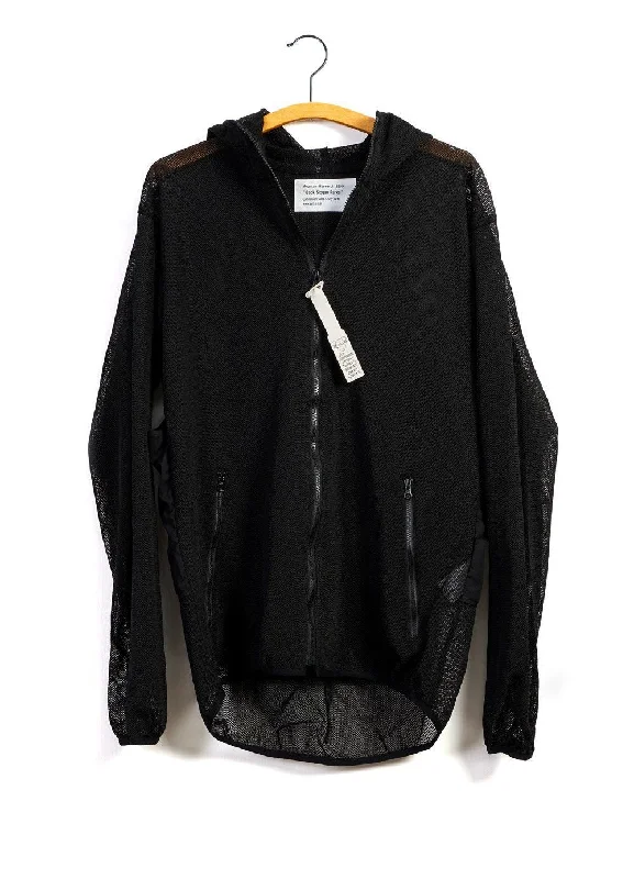 Reduced Prices SLOGAN PARKA | Mesh Zip Hoodie | Black