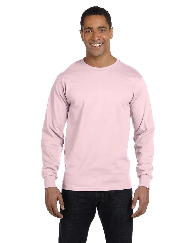 Price Cut Hanes Long Sleeve Beefy-T T-Shirt | Pale Pink