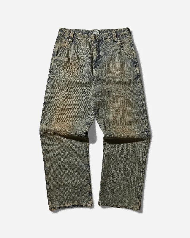 Reduced Price Men's Relaxed Flannel Pants Coated Heavy Stone Washed
