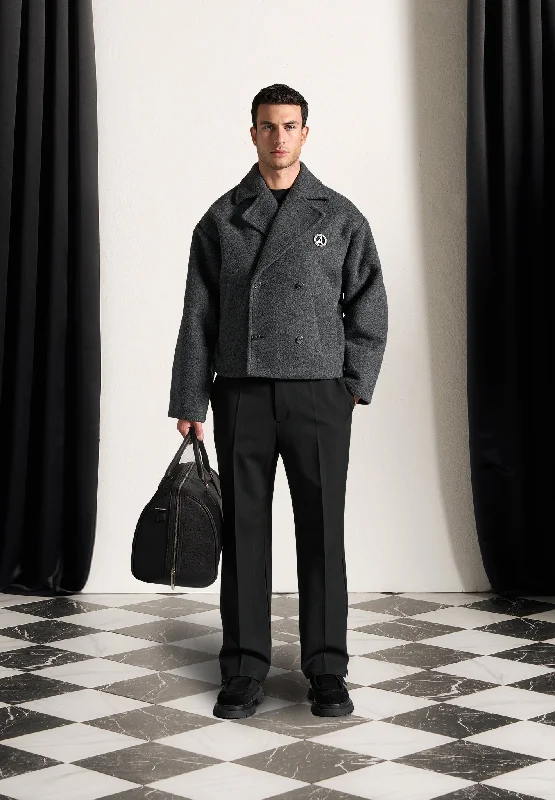 Super Bargain Double Breasted Wool Jacket - Grey