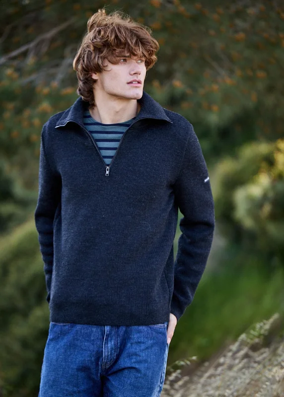 New Arrival COTENTIN - Quarter Zip Trucker Sweater (DARK GRAY)