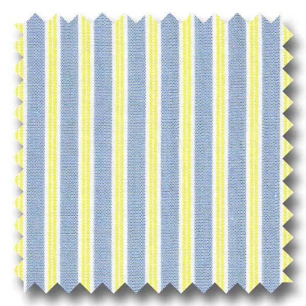 Deal Alert Yellow and Blue Stripe 2Ply Broadcloth - Custom Dress Shirt