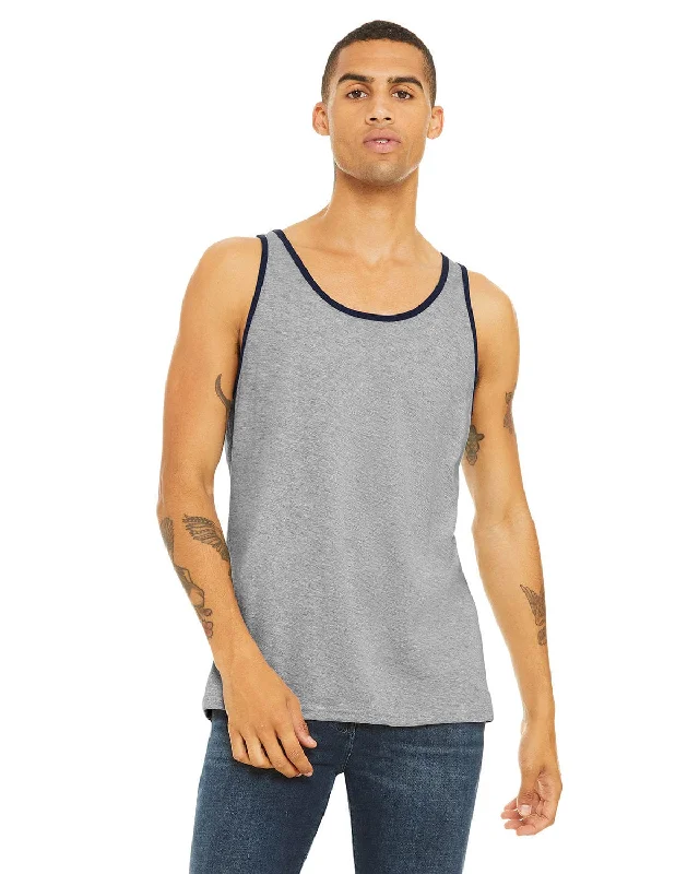 Weekend Bargains to Indulge In Bella+Canvas Unisex Jersey Tank | Ath Hthr/ Navy