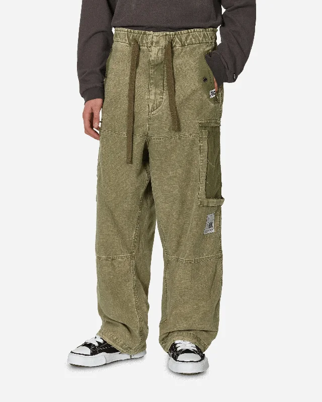 Exclusive Savings Cotton Satin Cargo Trousers Khaki