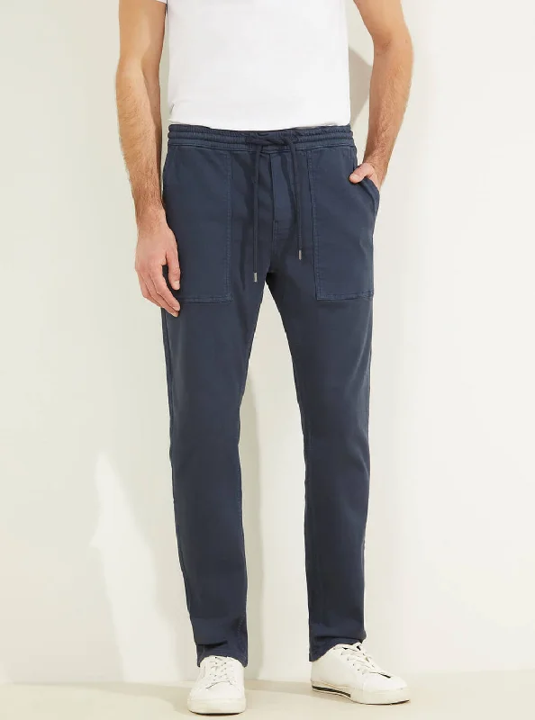 Value Deals Smart Blue Multi Bull Twill Trackpants