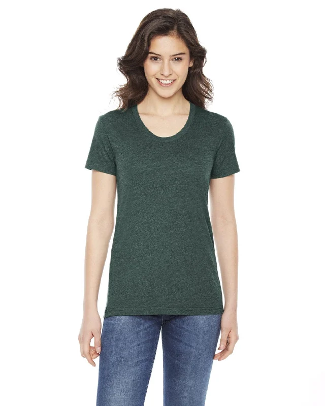 Take Advantage American Apparel Ladies Poly-Cotton Short Sleeve Crewneck | Heather Forest Take Advantage American Apparel Ladies Poly-Cotton Short Sleeve Crewneck | Heather Forest