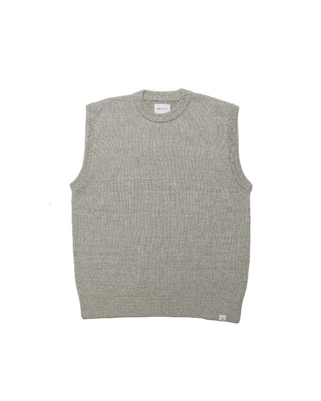 Value Deals Norse Projects Manfred Wool Cotton Rib Vest Sediment Green
