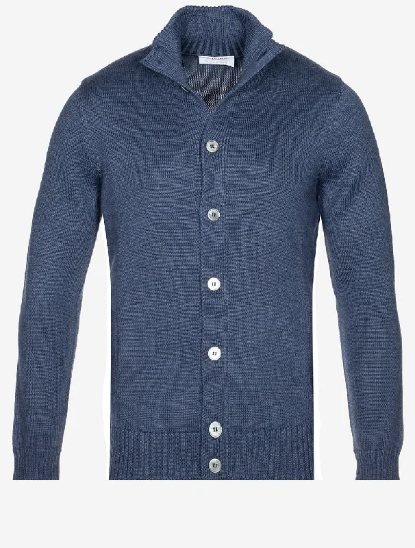 Lowest Price Strickjacke mit Knopfleiste Blau