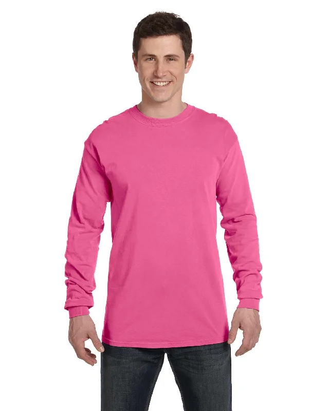 Act Fast Comfort Colors Garment-Dyed Long Sleeve T-Shirt | Neon Pink