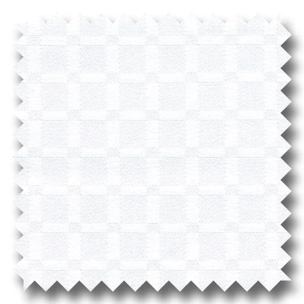 Today Only White Solid Check 170 2Ply Broadcloth - Custom Dress Shirt