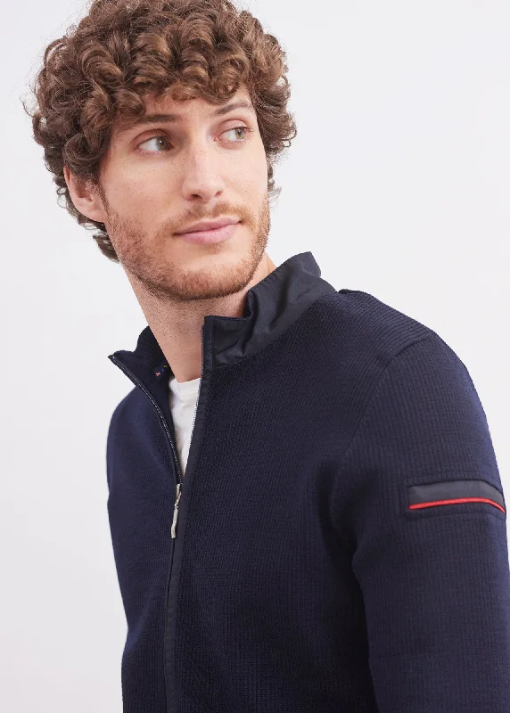 Super Bargain NAVIGATEUR - Comfortable Knit Cardigan with Zip (NAVY)