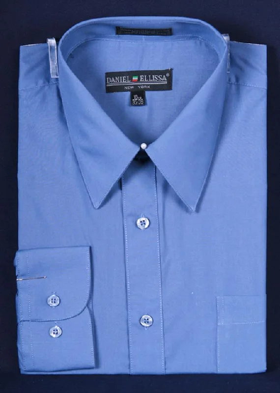 Daily Specials Men's Denim Blue Long Sleeve Dress Shirt