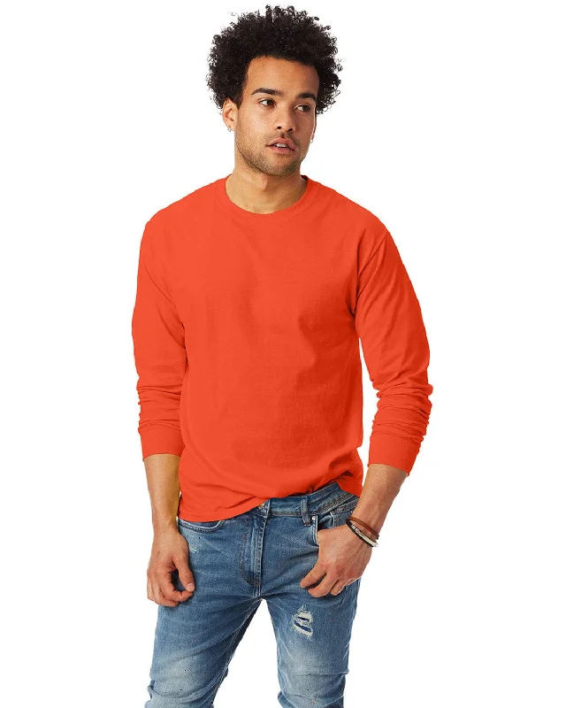 Massive Deals Hanes Tagless ComfortSoft Long Sleeve T-Shirt | Orange