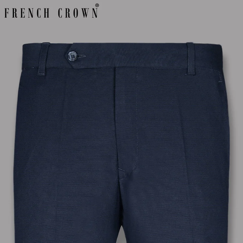 Instant Discount Navy Wool Blend Pant