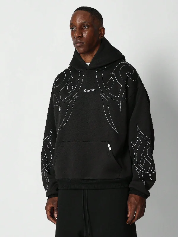 Weekend Savings Spectacular Regular Fit Overhead Hoodie With Chest & Sleeve Embroidery