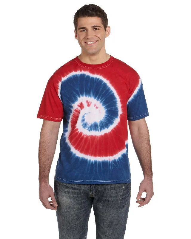 New Deals Tie-Dye 100% Cotton Tie-Dyed T-Shirt | Spiral Roy/ Red