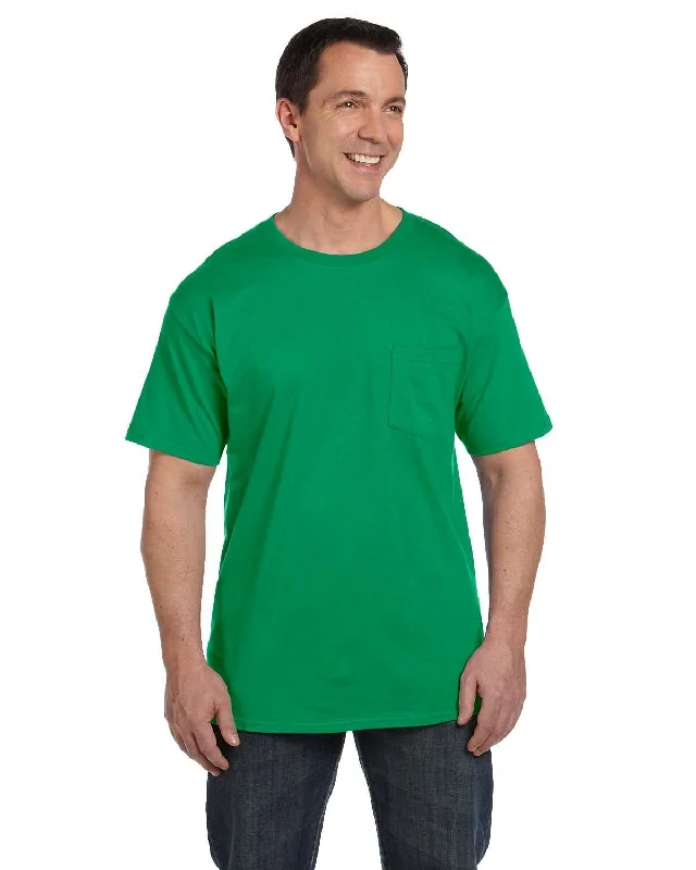 New Markdowns Hanes Beefy-T Pocket T-Shirt | Kelly Green