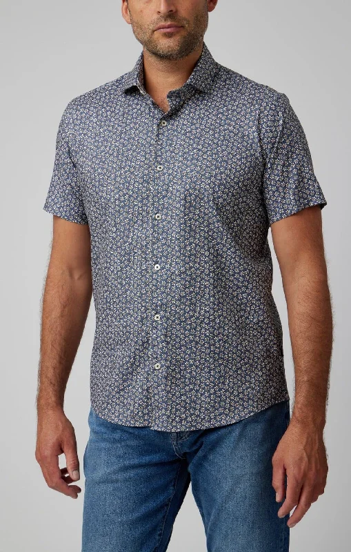 Inventory Reduction Navy Daisies Short Sleeve Shirt