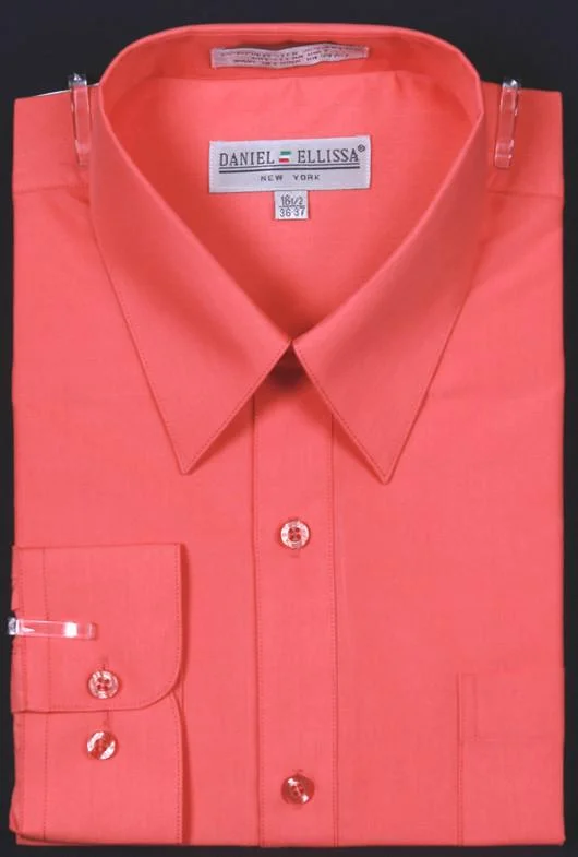 Extra Discount Men's Coral Long Sleeve Dress Shirt