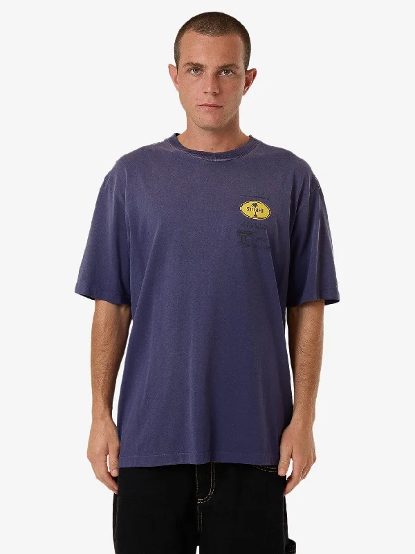 Instant Discount Society Oversize Fit Tee - Crown Blue Fade