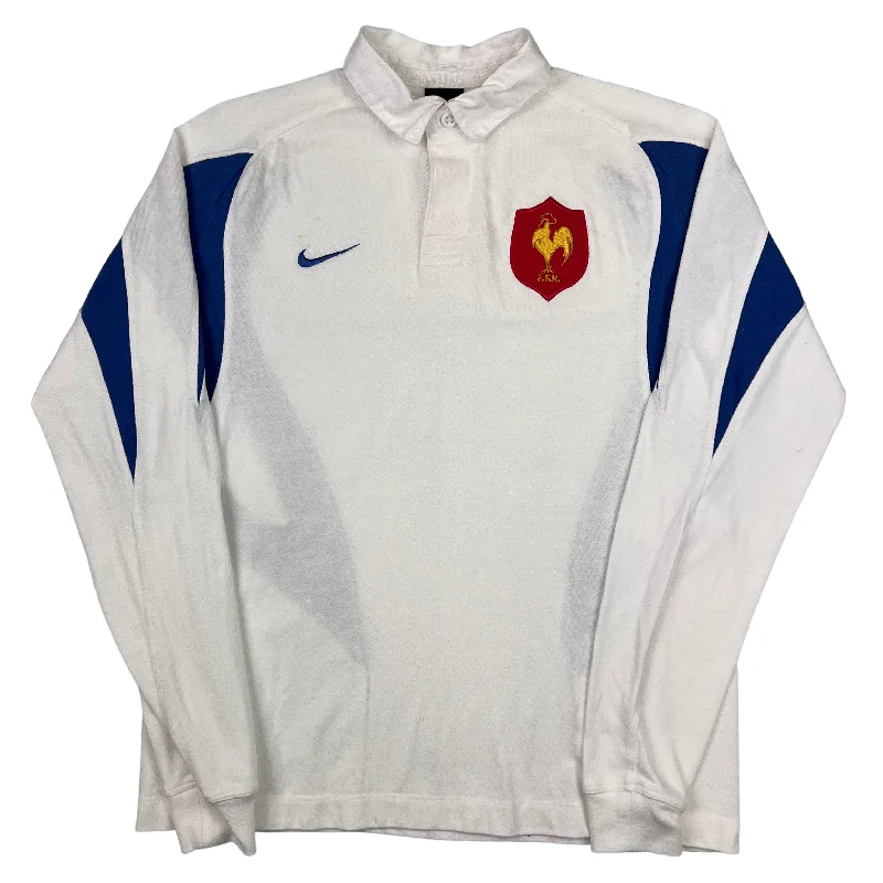Can't Be Beat Nike 2003-05 France Away Rugby Shirt White Blue