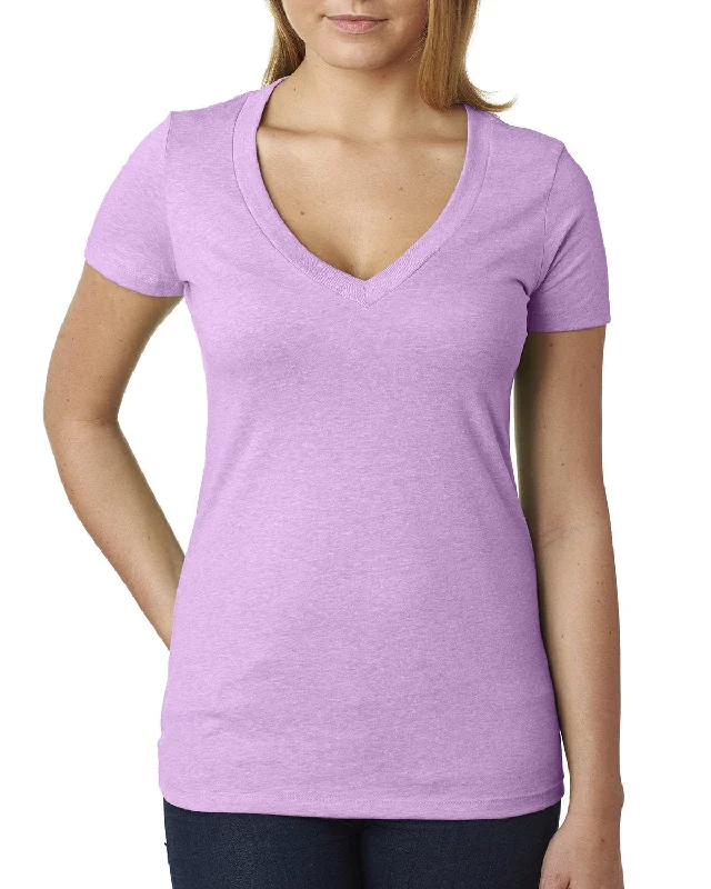 Deep Discounts Next Level Ladies CVC Deep V-Neck Tee | Lilac