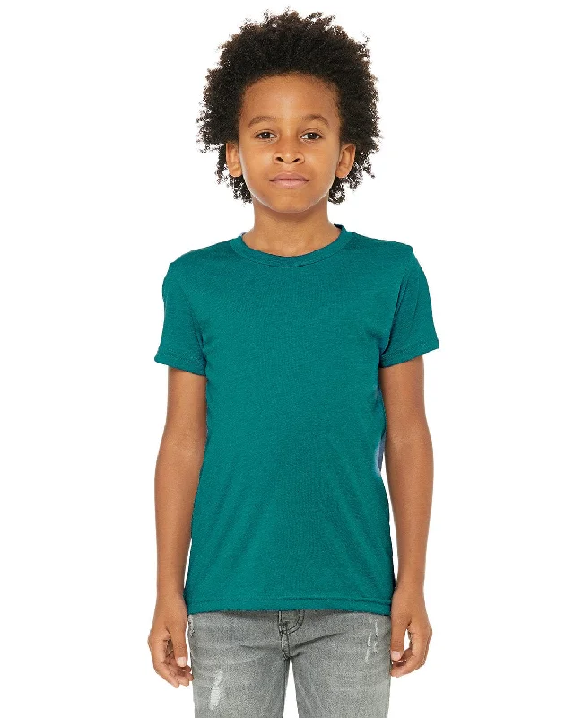 Final Sale Bella+Canvas Youth Triblend Short Sleeve T-Shirt | Teal Triblend