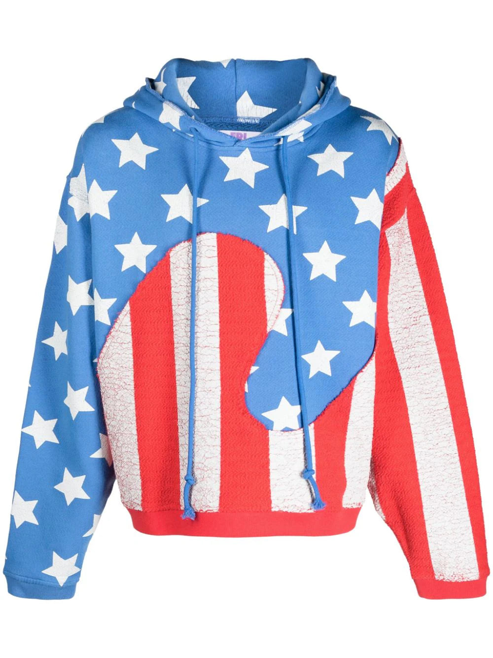 Weekend Savings Sensation Flag-Print Cotton Hoodie