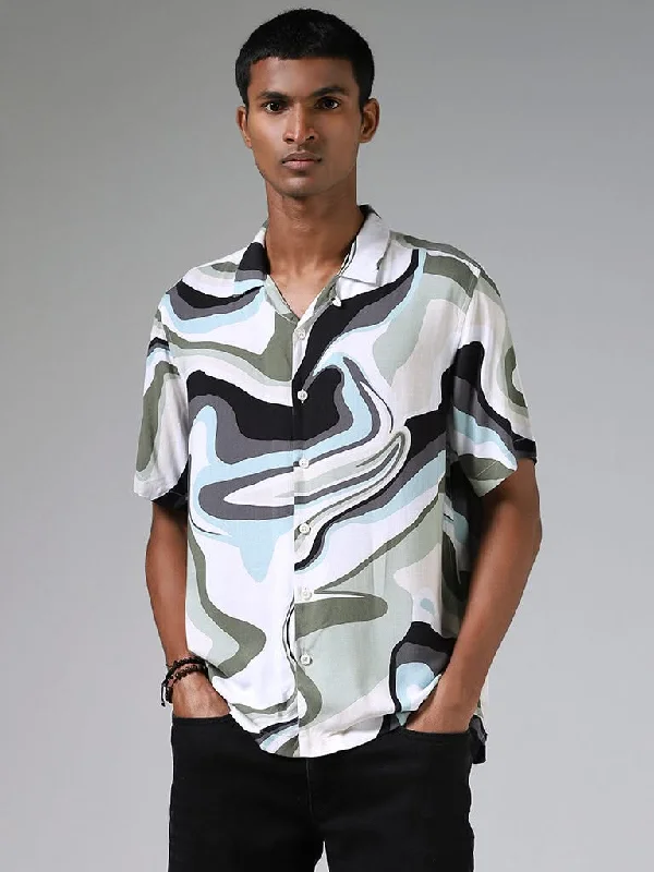 Buy Now Nuon Wavy Patterned Multi-coloured Casual Shirt