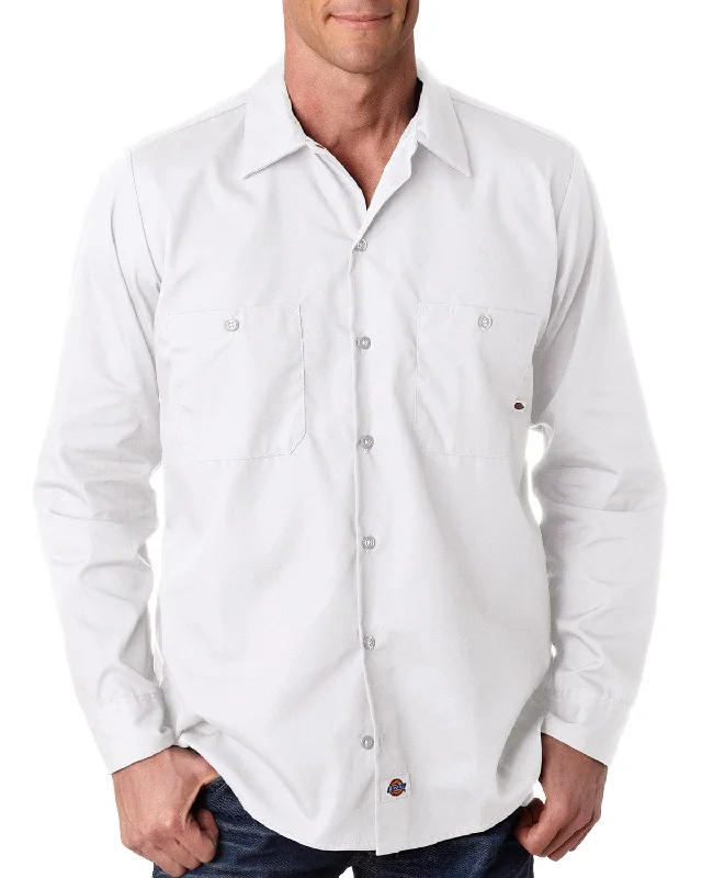 Lowest Price Dickies Industrial Long Sleeve Work Shirt | White