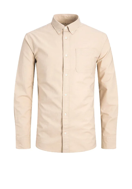 Last Chance Jack & Jones Brook Oxford Shirt, Sand
