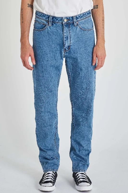 Steals and Deals Abrand Mens A Straight Temper Blue Jean Mid Vintage Indigo