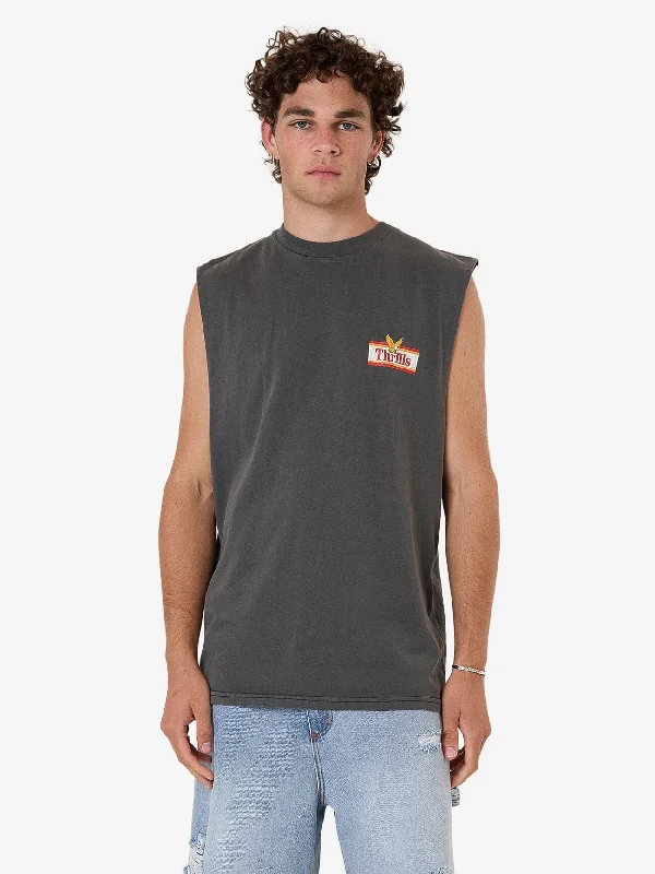 Final Markdown Never Stop Merch Fit Muscle Tee - Merch Black