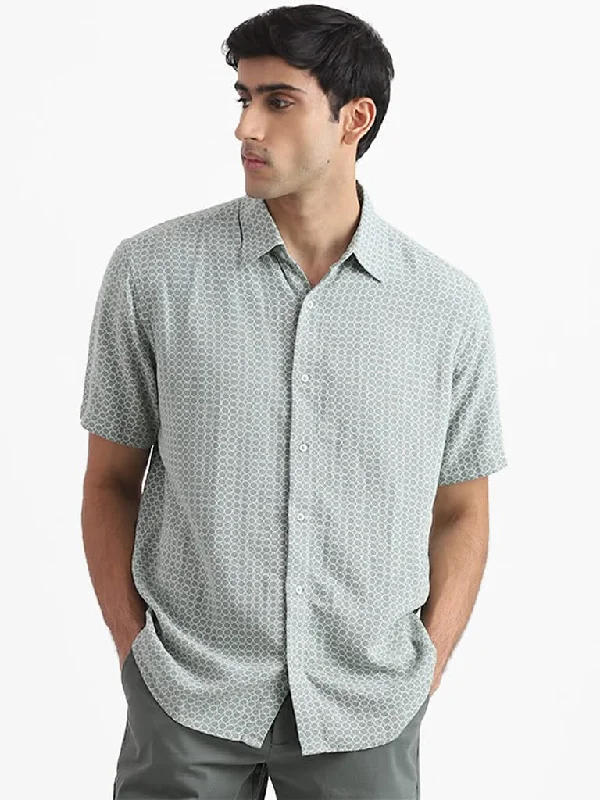 Limited Supply Ascot Sage Green Printed Relaxed-Fit Gale Shirt
