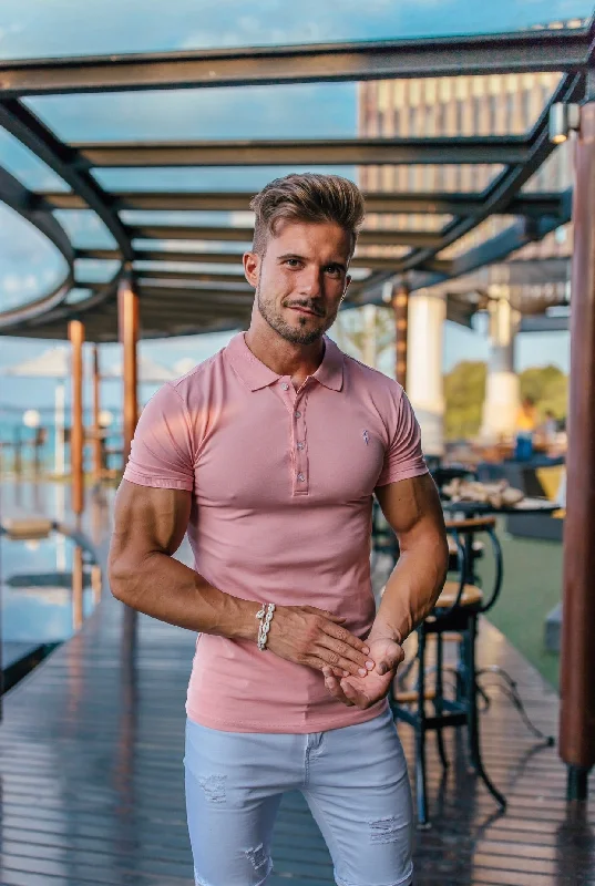 Overstock Clearance Father Sons Classic Rose Pink Polo Shirt - FSH246