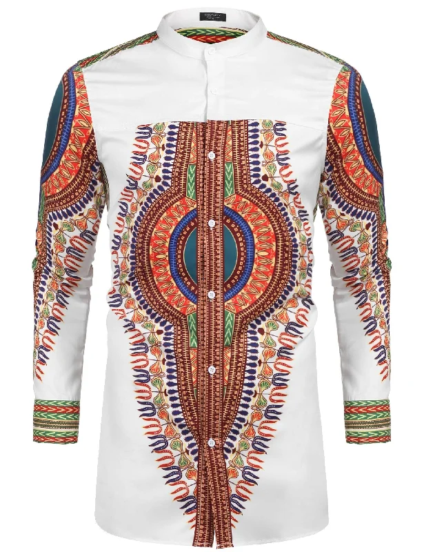 Savings Alert Casual Ethnic Graphic Long Shirt (US Only)