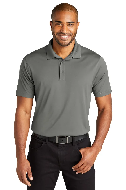 Stock Up Port Authority Mens C-Free Performance Moisture Wicking Short Sleeve Polo Shirt - Smoke Grey Stock Up Port Authority Mens C-Free Performance Moisture Wicking Short Sleeve Polo Shirt - Smoke Grey
