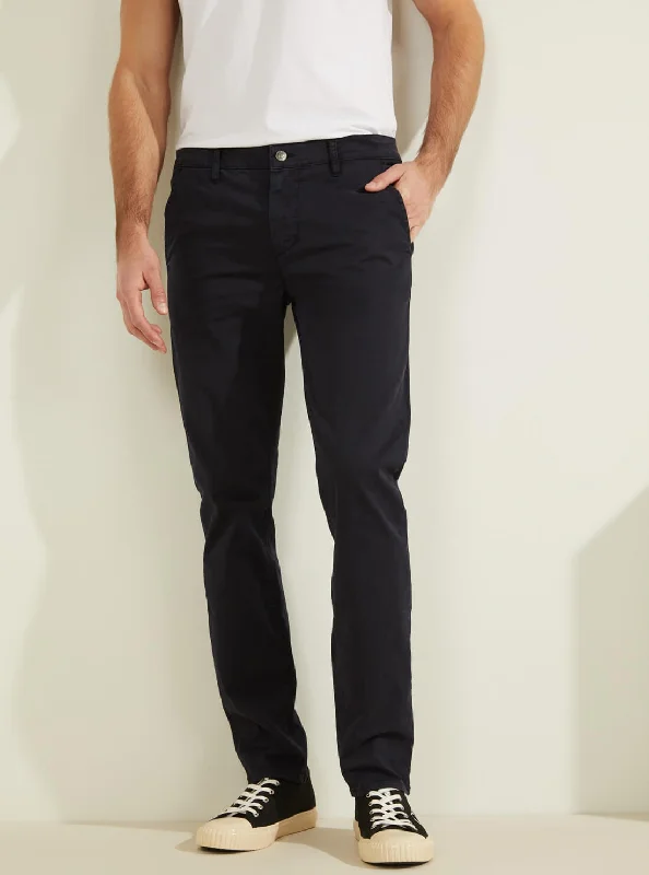Weekend Offers That Shine Deep Navy Slim Fit Lonita Twill Chino Pants