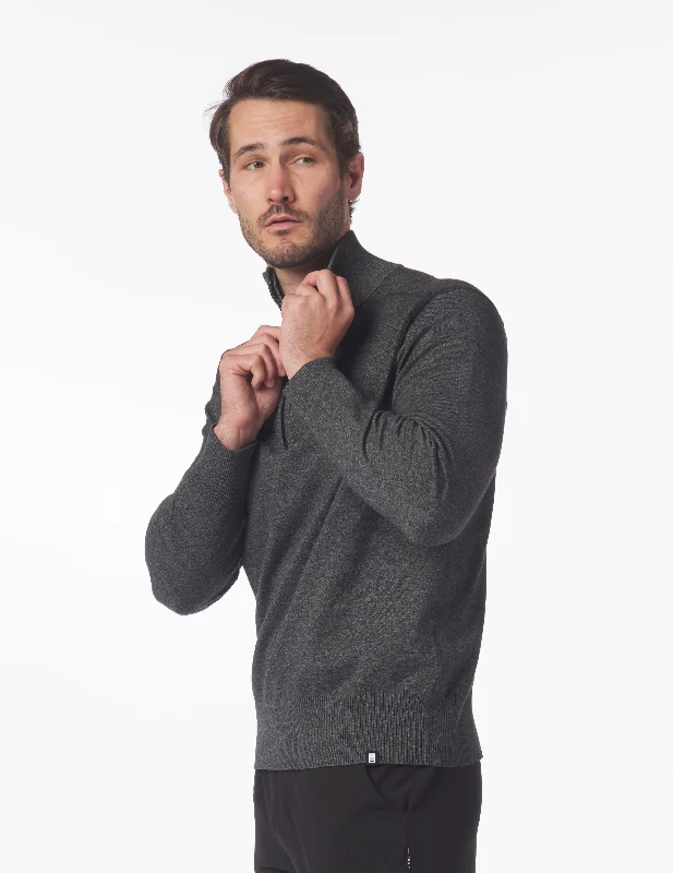 Early Bird Ace 1/4 Zip: Black Heather