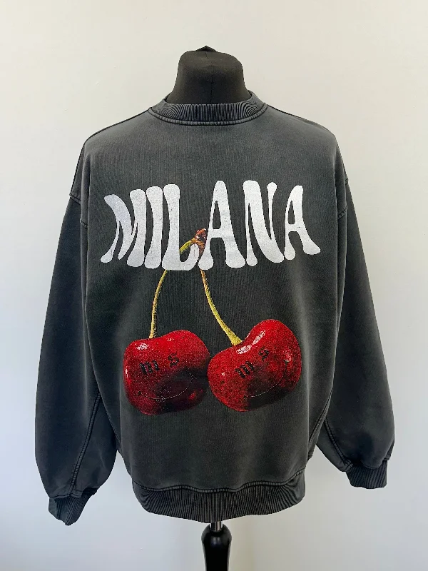 Flash Sale Washed Black Cherry Sweatshirt.