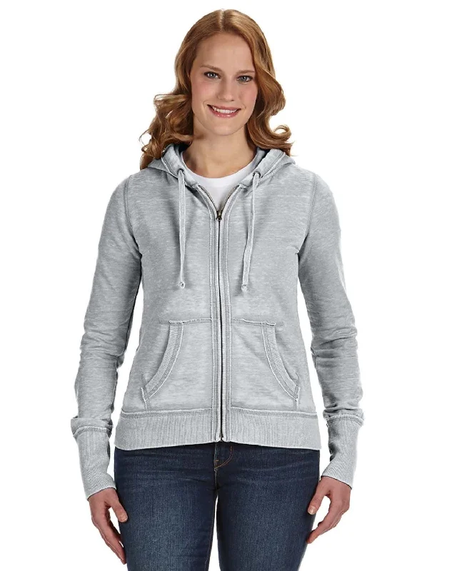 Limited Time Discount J America Ladies Zen Full-Zip Fleece Hoodie | Cement
