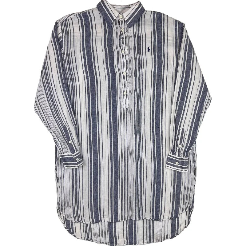 Shop and Save Ralph Lauren Striped Long Shirt Dress Blue