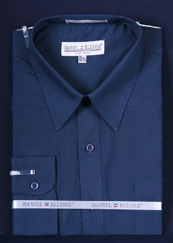 Value Pack Men's Navy Blue Long Sleeve Dress Shirt
