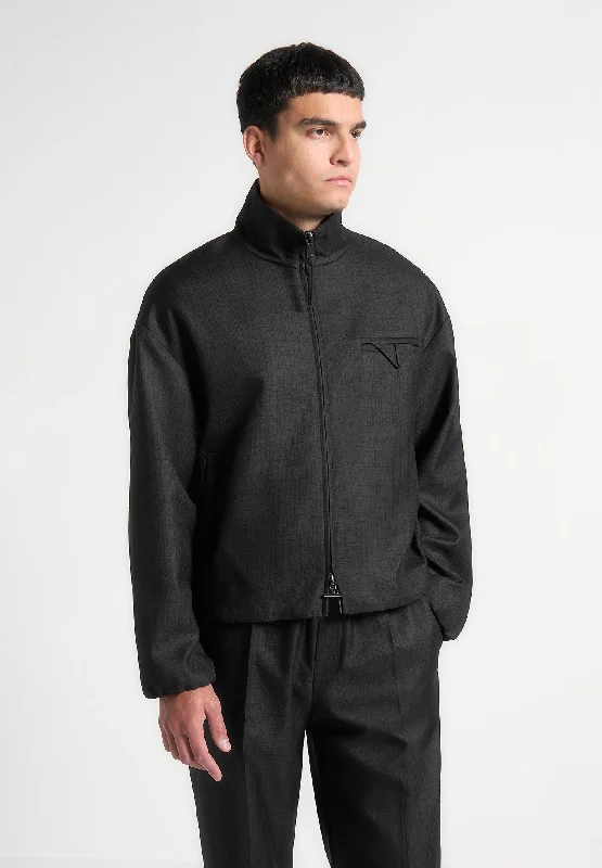 Weekend Offers That Impress Tailored Funnel Neck Jacket - Black