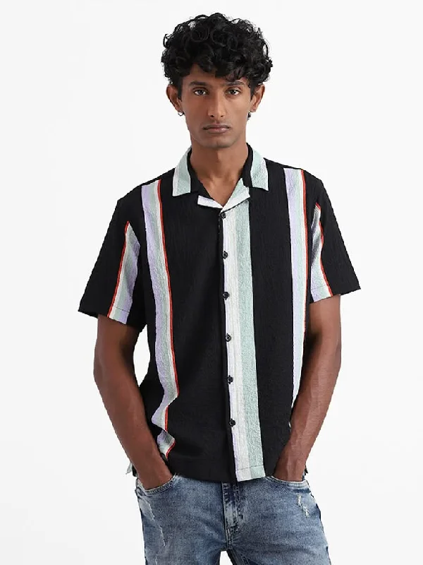 Holiday Sale Nuon Black Striped Relaxed-Fit Shirt