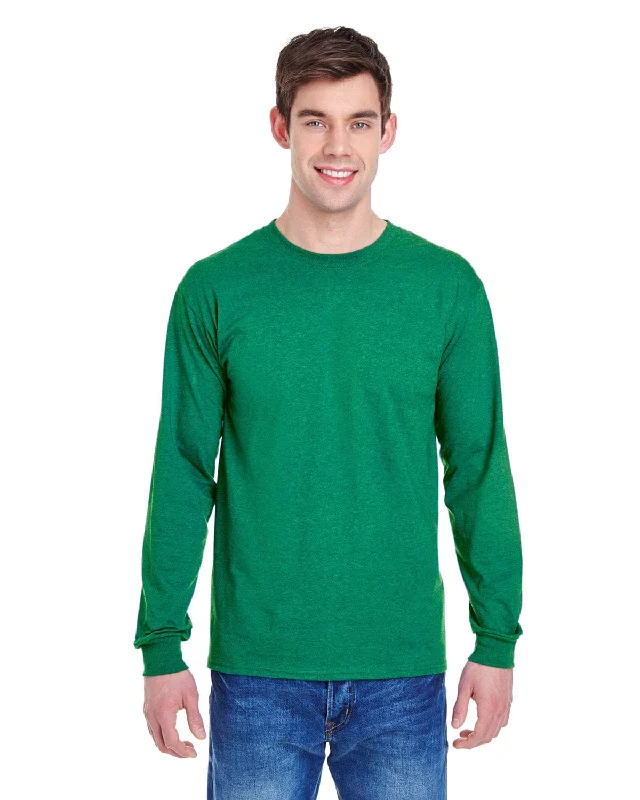 Big Savings Fruit of the Loom Lightweight Long Sleeve T-Shirt | Retro Hthr Green